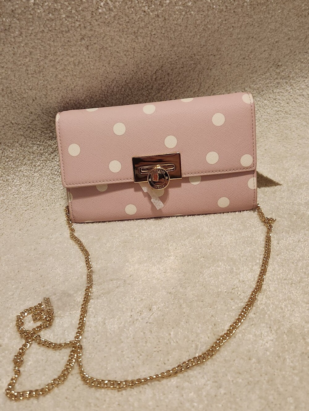NWT Ted Baker Pink Polka Dot Crossbody Clutch